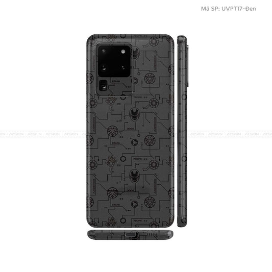 Dán Skin Galaxy S20 Series Vân Ironman Đen | UVPT17