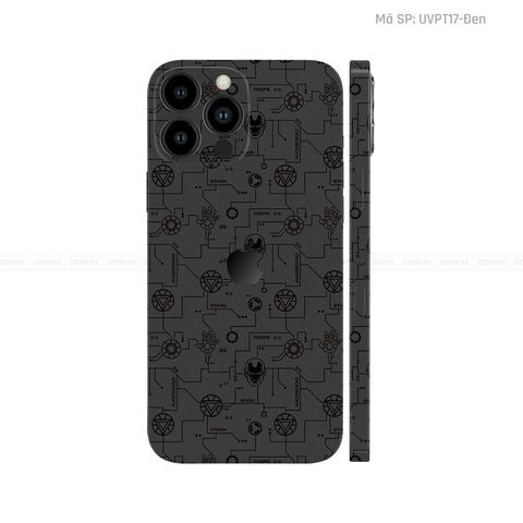 Dán Skin IPhone 14 Series Vân IRonman Black | UVPT17