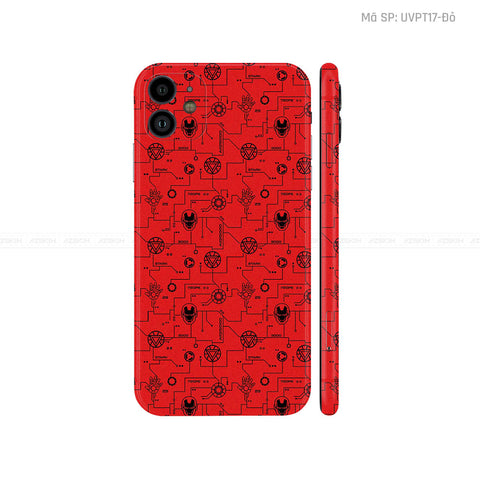Dán Skin IPhone 11 Series Vân IRonman Đỏ | UVPT17