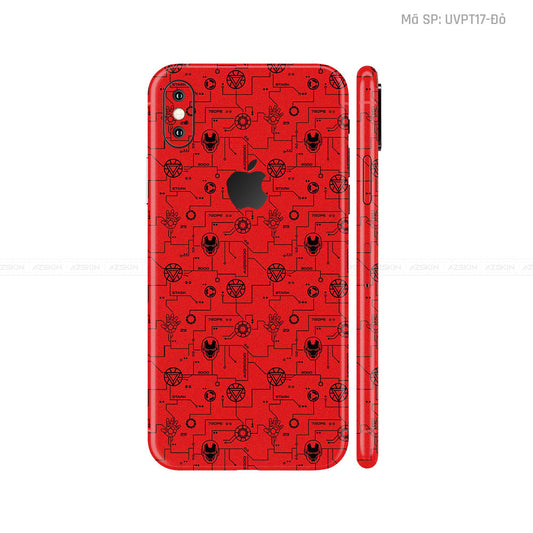 Dán Skin 3M IPhone X Series Vân Ironman Đỏ | UVPT17