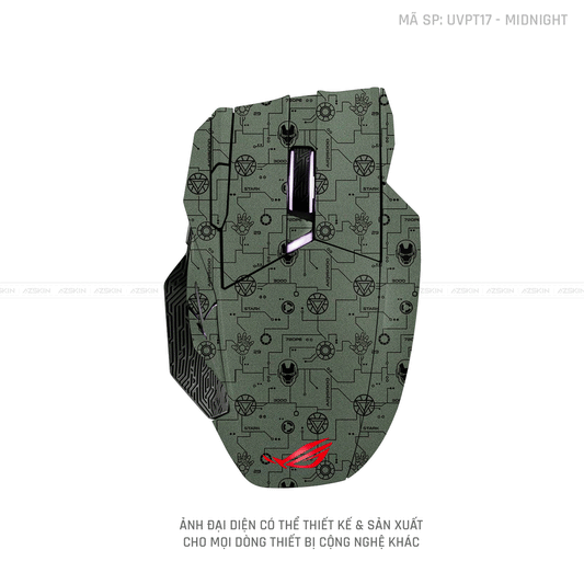 Skin Dán Chuột Asus Vân Nổi Hình Iron Midnight | UVPT17