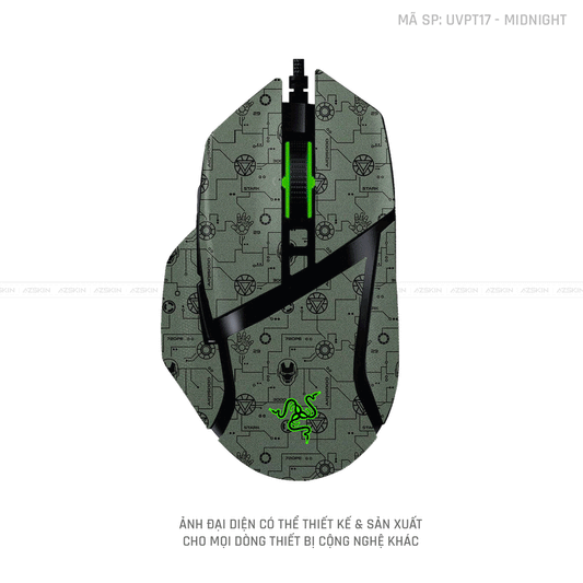 Skin Dán Chuột Razer Vân Nổi Hình Iron Midnight | UVPT17