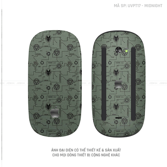 Skin Dán Chuột Apple Magic Mouse Vân Nổi Hình Iron Màu Midnight | UVPT17