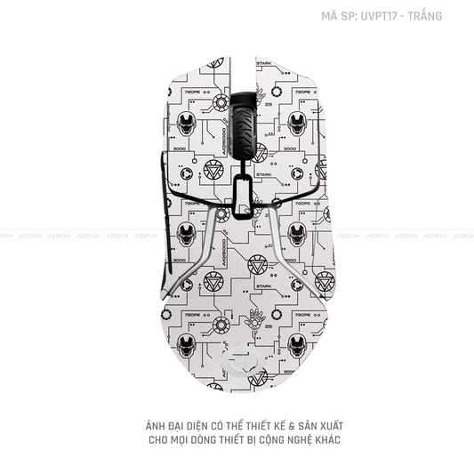 Skin Dán Chuột Steelseries Vân Nổi Iron Trắng | UVPT17