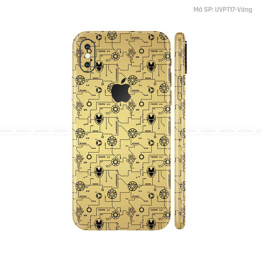Dán Skin 3M IPhone X Series Vân Ironman Vàng Đồng | UVPT17