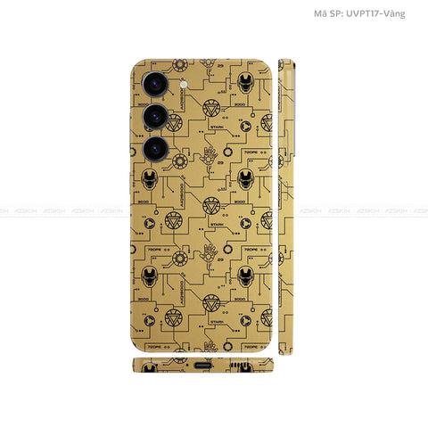 Dán Skin Galaxy S23 Series Vân Nổi Ironman Vàng Đồng | UVPT17
