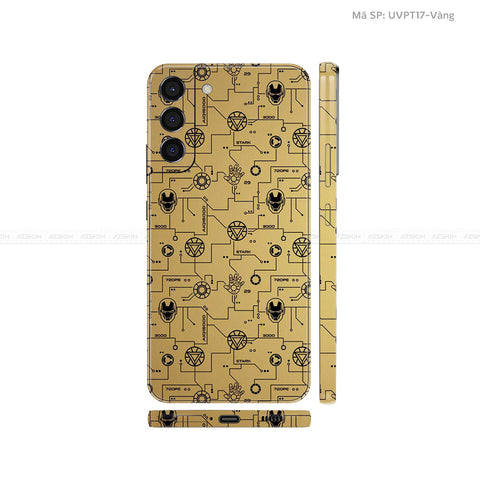 Dán Skin Galaxy S22 Series Vân Pattern IRonman Vàng Đồng | UVPT17