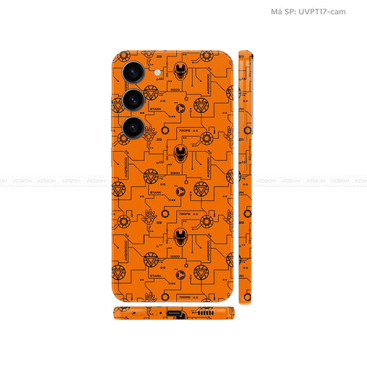 Dán Skin Samsung Galaxy S24 Series Vân Nổi Iron Man Cam | UVPT17