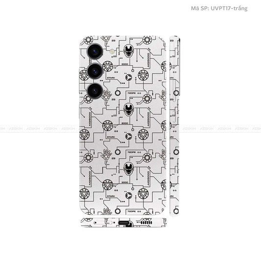 Dán Skin Galaxy S23 Series Vân Nổi Ironman Trắng | UVPT17