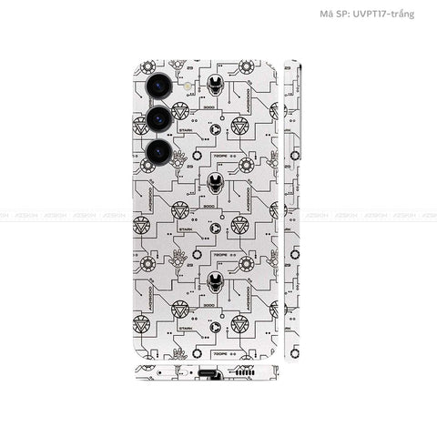 Dán Skin Galaxy S23 Series Vân Nổi Ironman Trắng | UVPT17