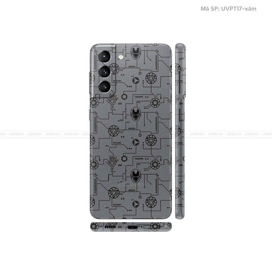 Dán Skin Galaxy S21 Series Vân Iron Man Xám | UVPT17