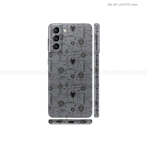 Dán Skin Galaxy S21 Series Vân Iron Man Xám | UVPT17