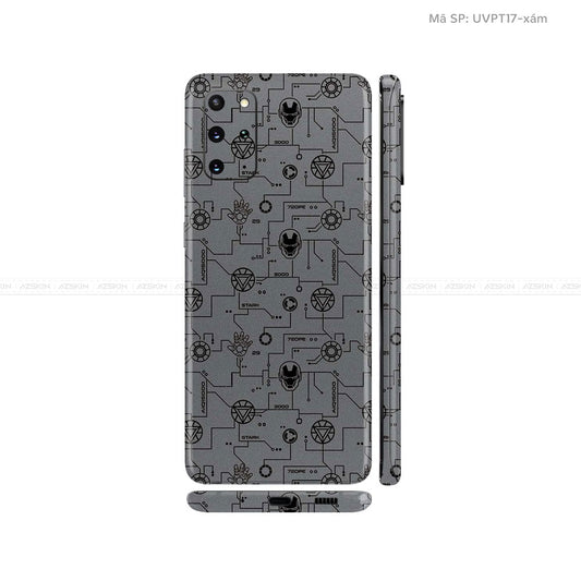 Dán Skin Galaxy S20 Series Vân Ironman Xám | UVPT17