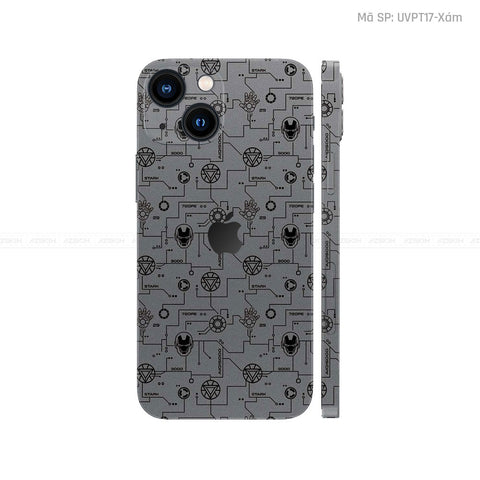 Dán Skin IPhone 14 Series Vân IRonman Xám | UVPT17