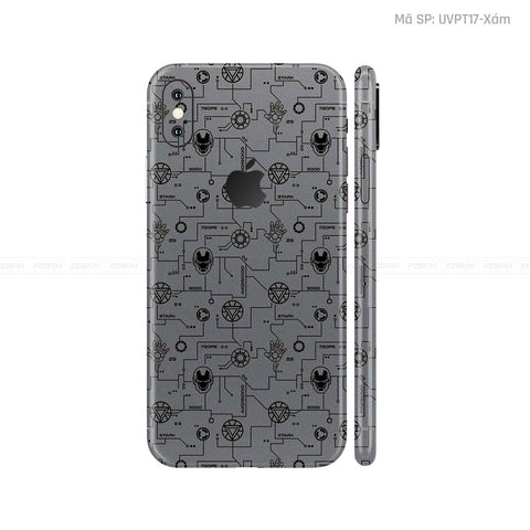 Dán Skin 3M IPhone X Series Vân Ironman Xám | UVPT17