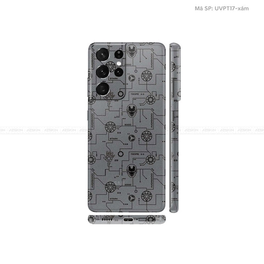 Dán Skin Galaxy S21 Series Vân Iron Man Xám | UVPT17