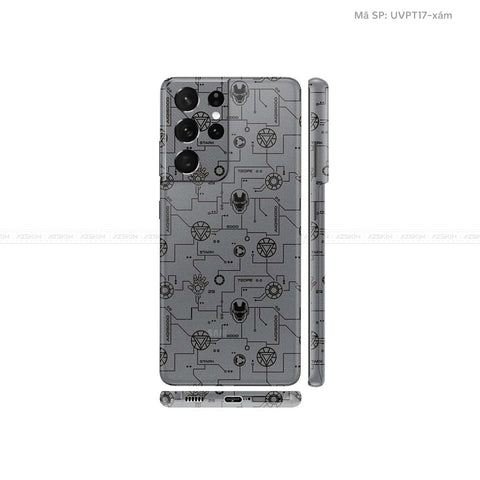 Dán Skin Galaxy S21 Series Vân Iron Man Xám | UVPT17