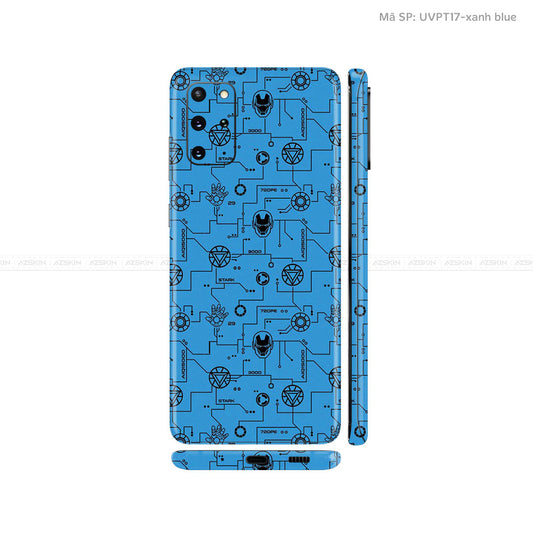 Dán Skin Galaxy S20 Series Vân Ironman Xanh | UVPT17