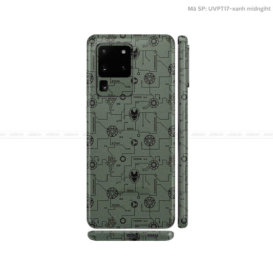 Dán Skin Galaxy S20 Series Vân Ironman Xanh | UVPT17