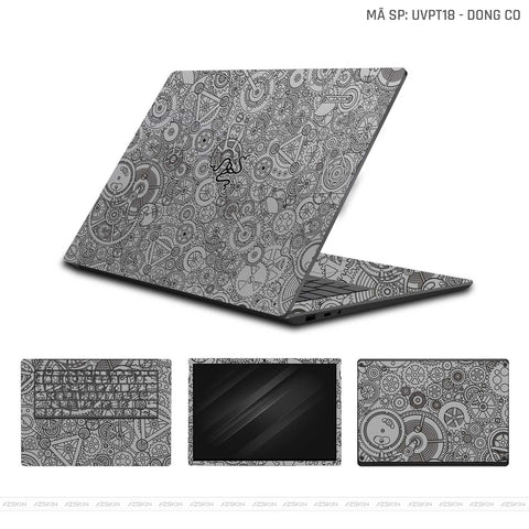 Dán Skin Laptop Razer Vân Nổi Động Cơ Bạc | UVPT18