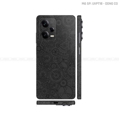 Dán Skin Xiaomi Redmi Note 12 Series Vân Nổi Động Cơ Đen | UVPT18