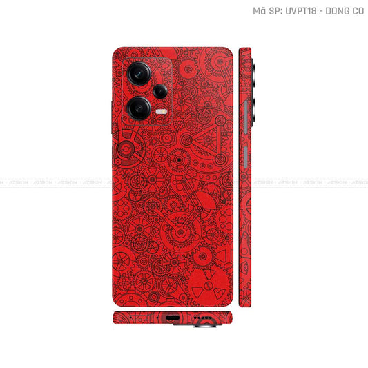 Dán Skin Xiaomi Redmi Note 12 Series Vân Nổi Động Cơ Đỏ | UVPT18