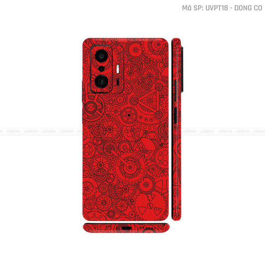 Dán Skin Xiaomi 11 Series Vân Nổi Động Cơ Đỏ | UVPT18