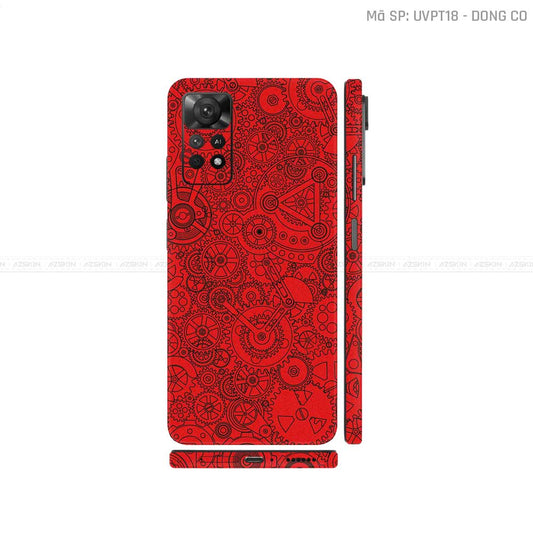 Dán Skin Xiaomi Redmi Note 11 Series Vân Nổi Động Cơ Đỏ | UVPT18