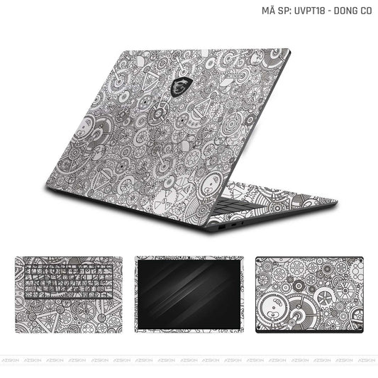 Dán Skin Laptop MSI Vân Nổi Động Cơ Trắng | UVPT18
