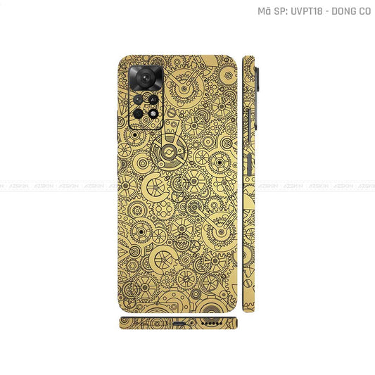 Dán Skin Xiaomi Redmi Note 11 Series Vân Nổi Động Cơ Vàng | UVPT18