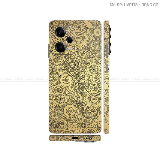 Dán Skin Xiaomi Redmi Note 12 Series Vân Nổi Động Cơ Vàng | UVPT18