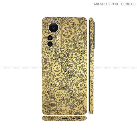Dán Skin Xiaomi 12 Series Vân Nổi Động Cơ Vàng Đồng | UVPT18