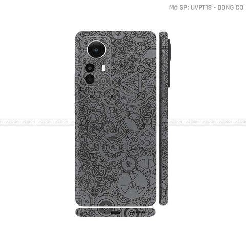 Dán Skin Xiaomi 12 Series Vân Nổi Động Cơ Xám | UVPT18