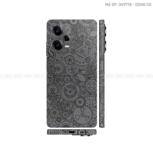 Dán Skin Xiaomi Redmi Note 12 Series Vân Nổi Động Cơ Xám | UVPT18