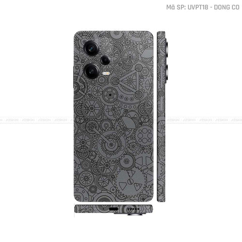 Dán Skin Xiaomi Redmi Note 12 Series Vân Nổi Động Cơ Xám | UVPT18