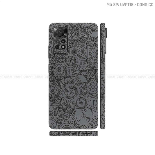 Dán Skin Xiaomi Redmi Note 11 Series Vân Nổi Động Cơ Xám | UVPT18