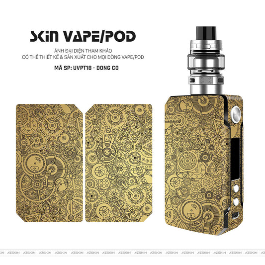 Dán Skin Vape Vân Nổi Động Cơ Vàng | UVPT18