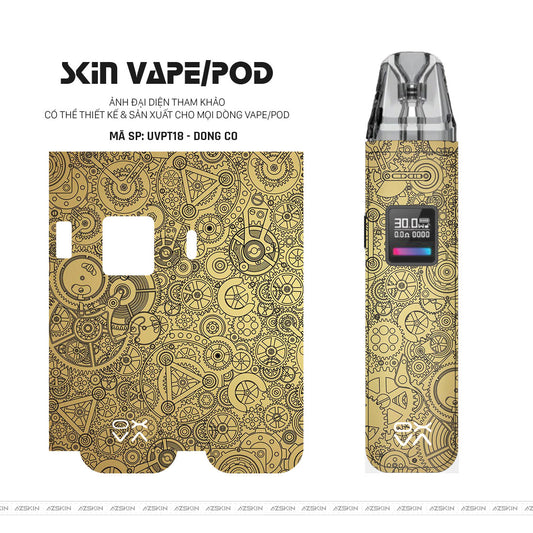 Dán Skin Pod Vân Nổi Động Cơ Vàng | UVPT18
