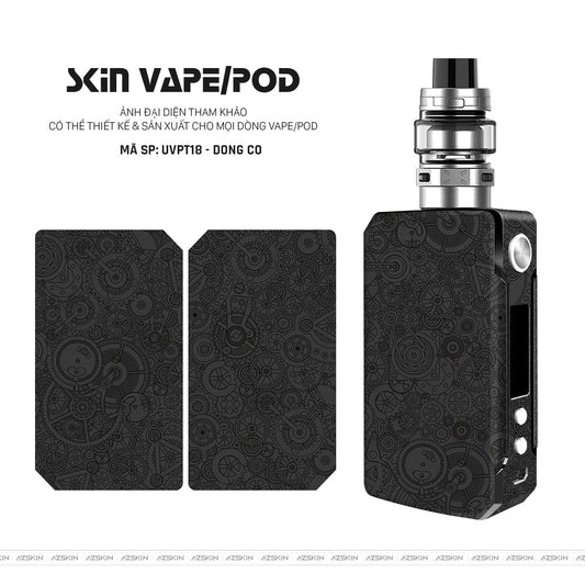 Dán Skin Vape Vân Nổi Động Cơ Đen | UVPT18