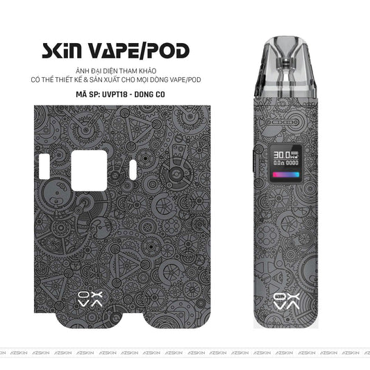 Dán Skin Pod Vân Nổi Động Cơ Xám | UVPT18