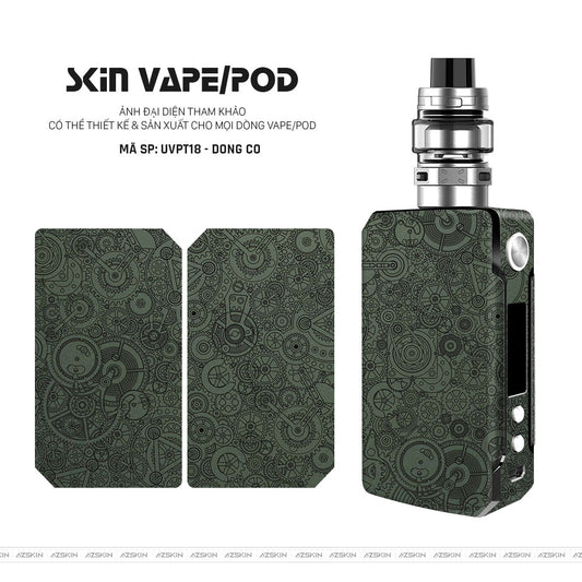 Dán Skin Vape Vân Nổi Động Cơ Xanh | UVPT18