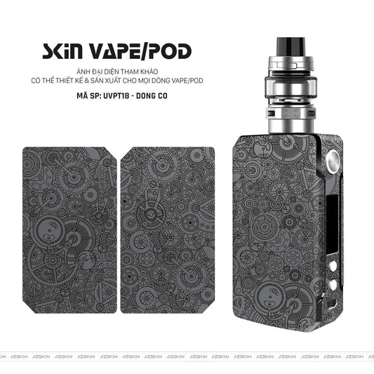 Dán Skin Vape Vân Nổi Động Cơ Xám | UVPT18