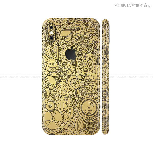 Dán Skin IPhone X Series Vân Động Cơ Vàng Đồng | UVPT18