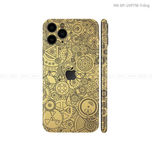 Dán Skin IPhone 11 Series Vân Động Cơ Vàng Đồng | UVPT18