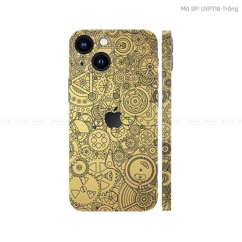 Dán Skin IPhone 15 Series Vân Động Cơ Vàng | UVPT18