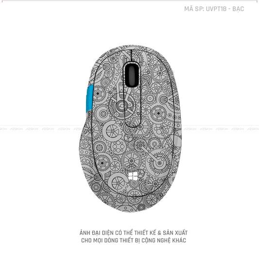 Skin Dán Chuột Microsoft Vân Nổi Động Cơ Màu Bạc | UVPT18