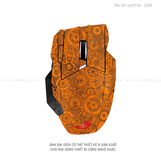 Skin Dán Chuột Asus Vân Nổi Hình Động Cơ Cam | UVPT18