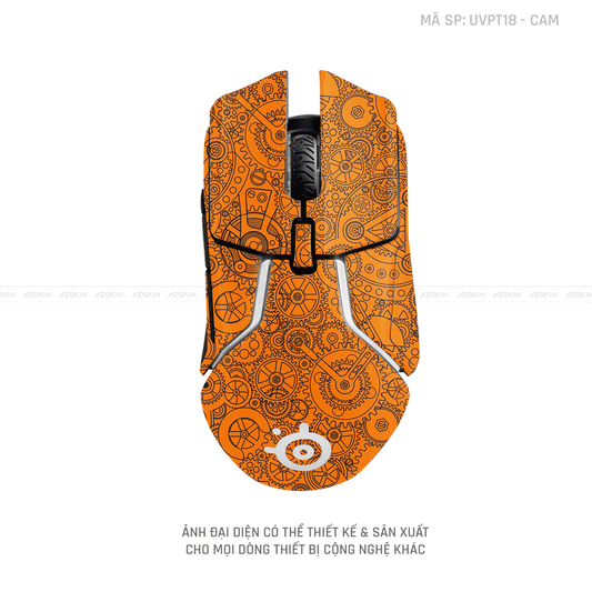 Skin Dán Chuột Steelseries Vân Nổi Động Cơ Cam | UVPT18