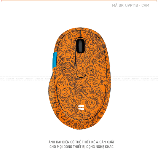 Skin Dán Chuột Microsoft Vân Nổi Động Cơ Màu Cam | UVPT18