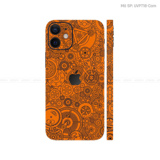 Dán Skin IPhone 12 Series Vân Nổi Động Cơ Cam | UVPT18